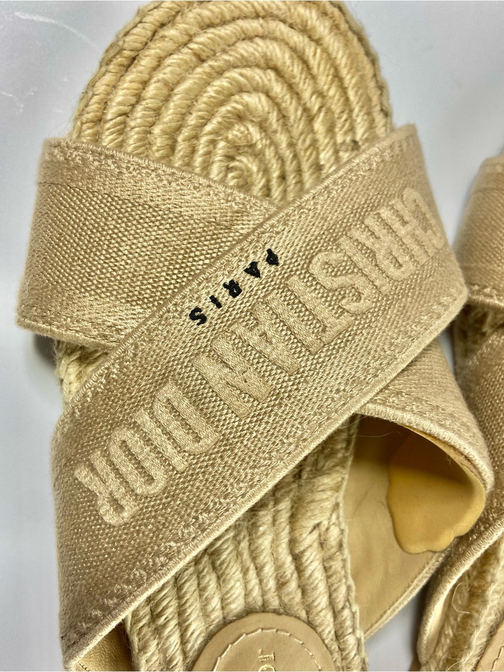 Christian Dior Granville Espadrille Slides Sandals Slides Natural 37.5/7.5 [CH] - Picture 5 of 15